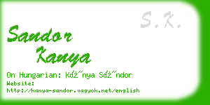 sandor kanya business card